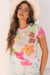 T-shirt court multicolore en maille florale *