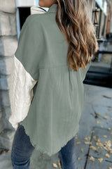 Toallel tricot y chaqueta de manga cruda de dobladillo