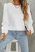 White textured high with long sleeves and round neck