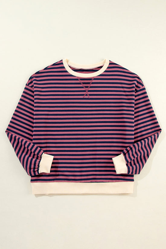 Over-dimensional sweatshirt with red stripes *