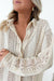 Surprised shirt beige tunic in crochet neck lace