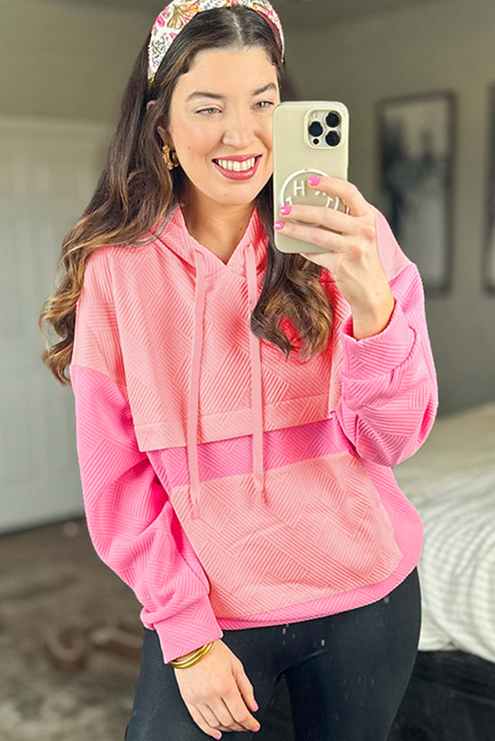 Pink textured hoodie *