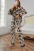 Night clothing two rooms loose cut with contrasting khaki cheetah border