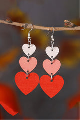 Boucle d'oreille pendante à plusieurs niveaux en forme de cœur rouge pour la Saint-Valentin-A WOMAN WE LOVE