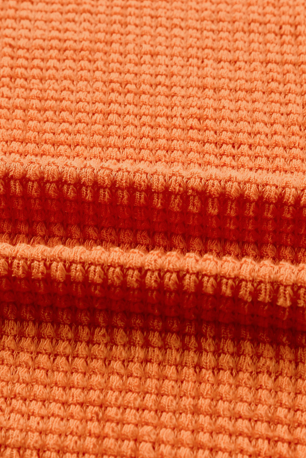 Orange Leopard Colorblock Waffel Strickdeckel