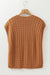 Camel Round -Collar -Round Knitting Sweater chaleco