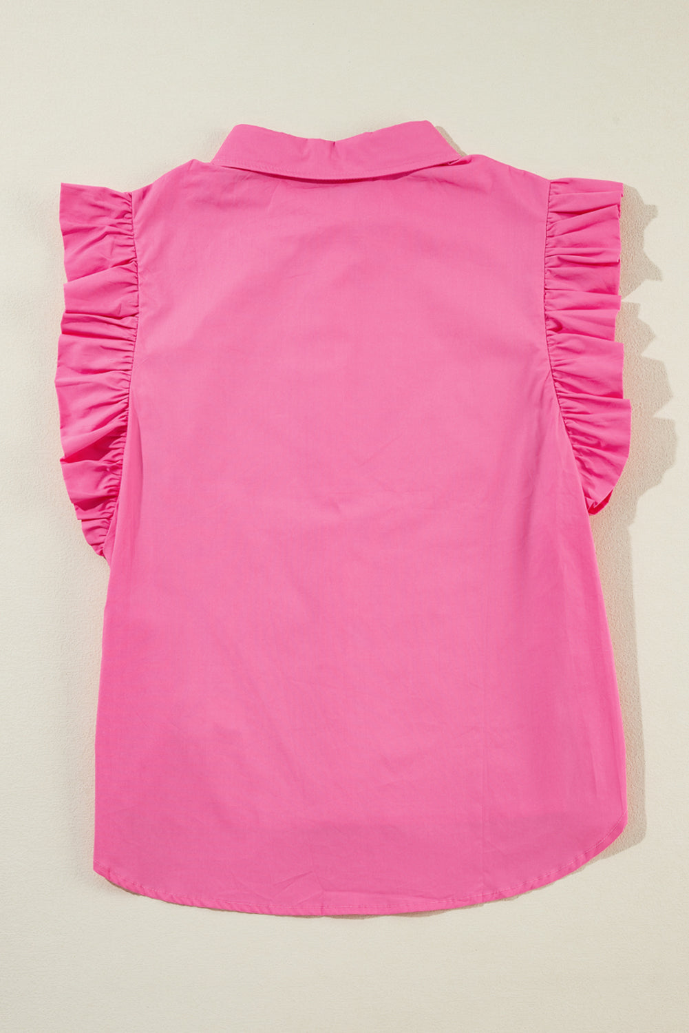 Chemise à col et bordure à volants en popeline Bonbon-A WOMAN WE LOVE