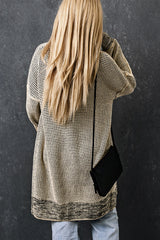 Cardigan long tricoté à carreaux abricot ouvert sur le devant-A WOMAN WE LOVE