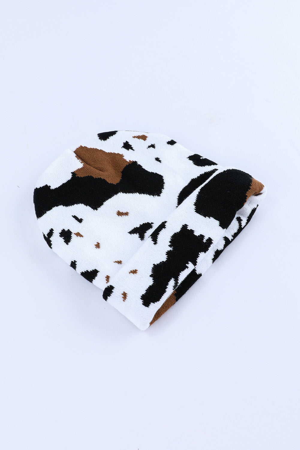 Bonnet chaud imprimé à pois de vache noire