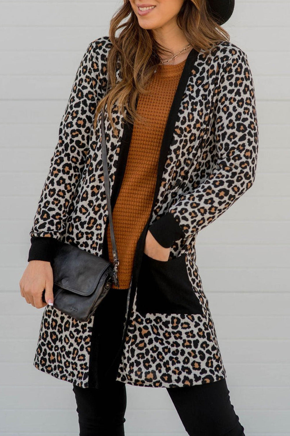 Cardigan noir ouvert sur le devant avec poche plaquée *-A WOMAN WE LOVE