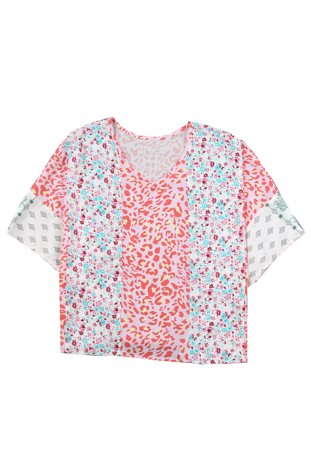 Multicolor tierische Blumenmischung Print Cape Top