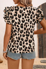 Blouse kaki à manche léopard-A WOMAN WE LOVE