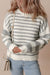 Gray sweater with stripes and drooping shoulders *