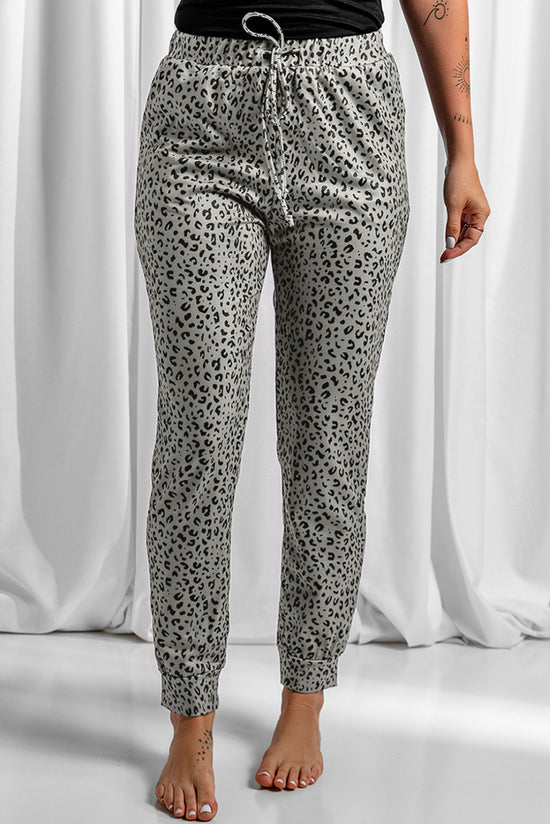 Breezy khaki leopard jogging pants