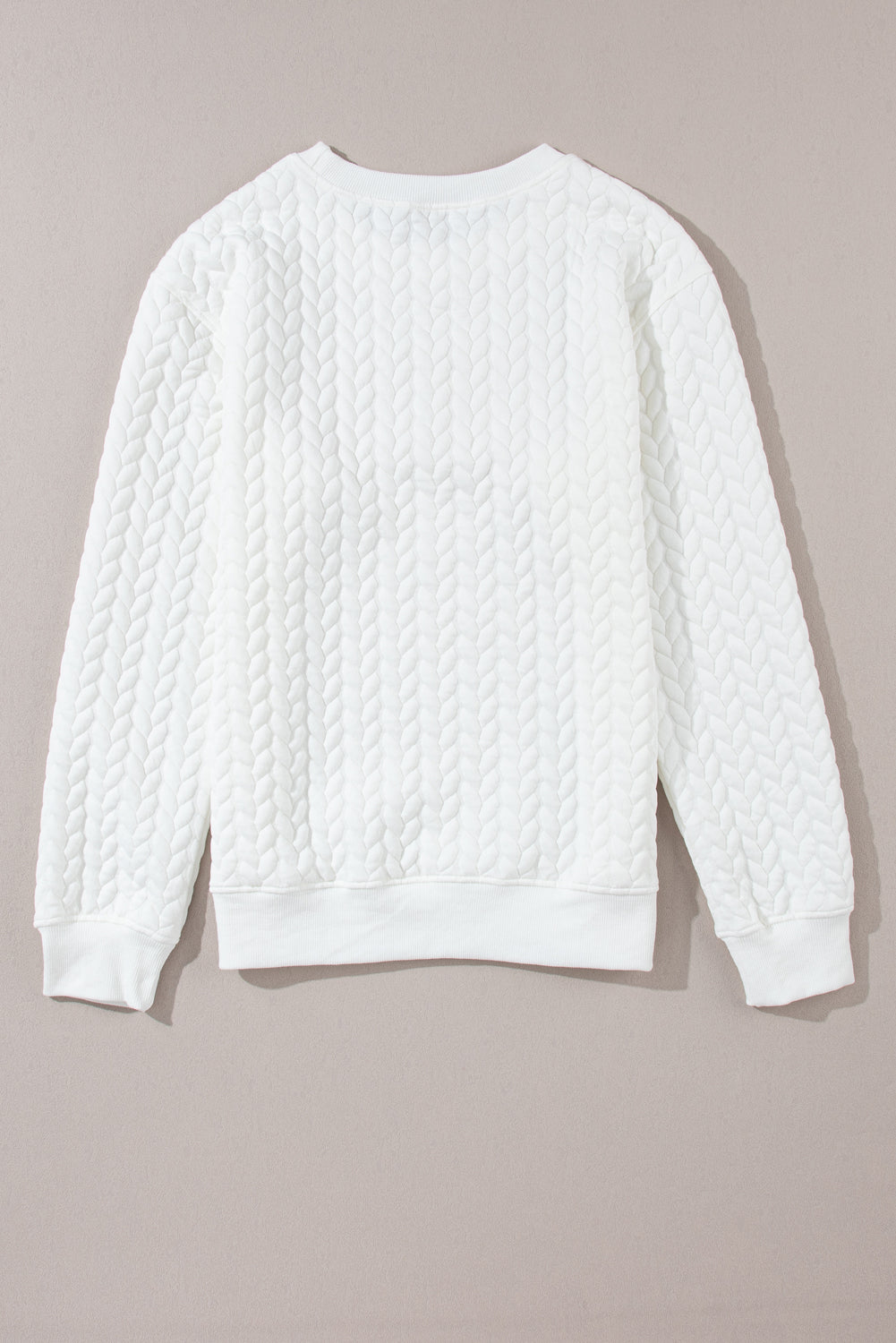 Sudadera de cable de cable de chenilla xoxo white xoxo