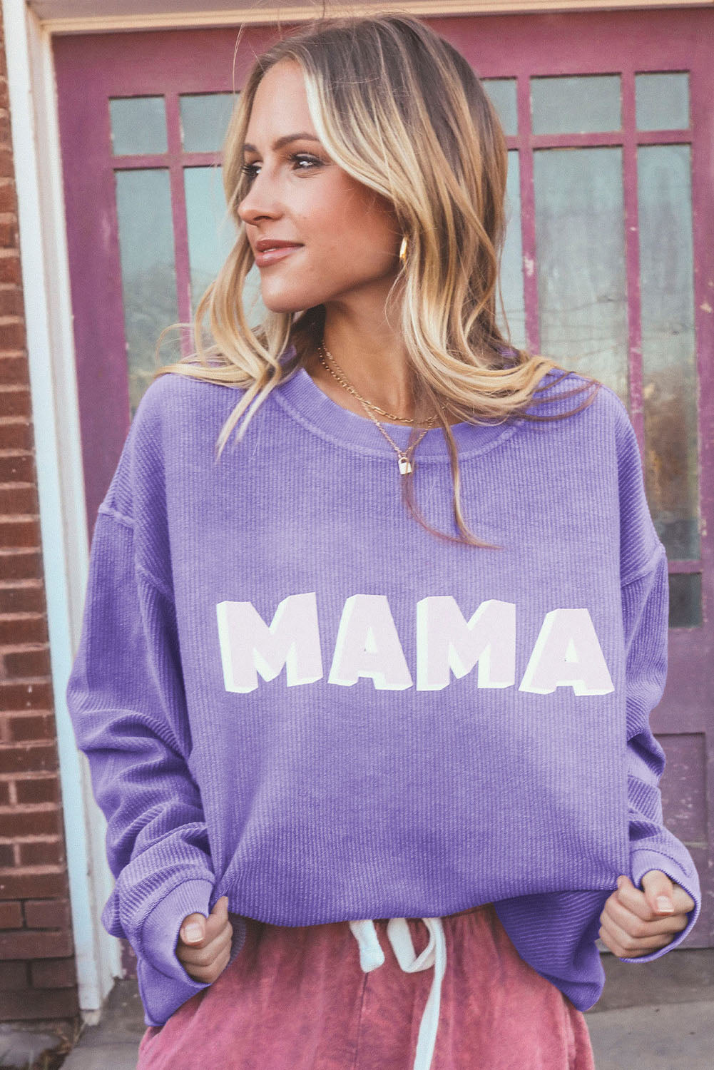 Purple Mama Reste Equipaggio Pullover Neck Pullover