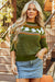 Jungle Green Drop Shoulder Sweater with Halloween Ghost Pattern