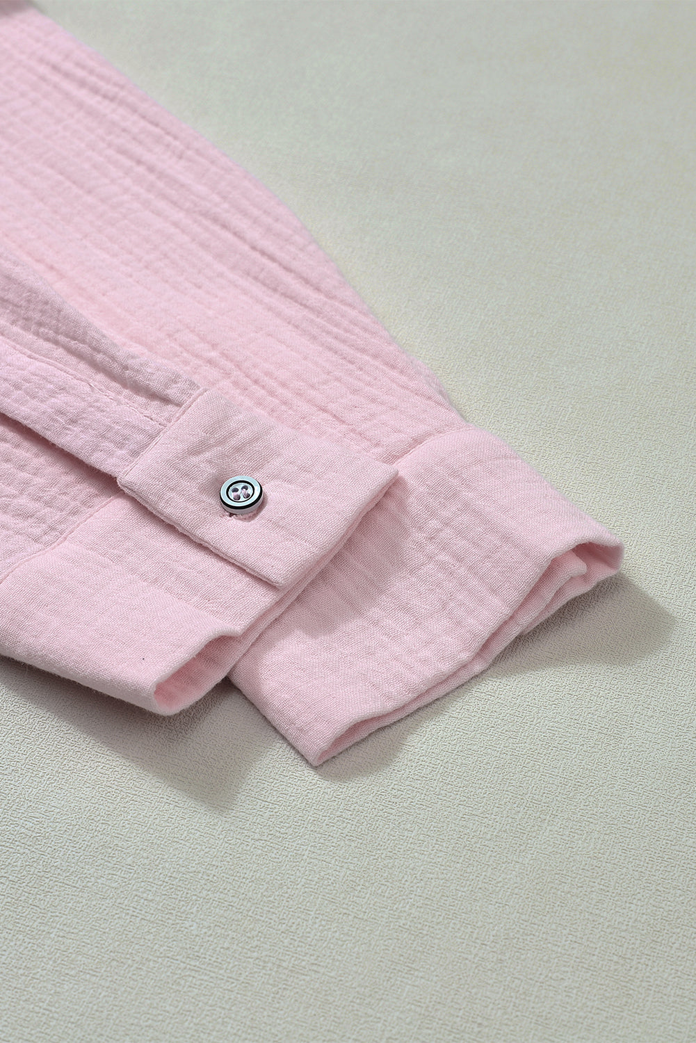 Henley top split a manica lunga intrecciata rosa