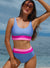 Bikini traje de baño alto block de color azul