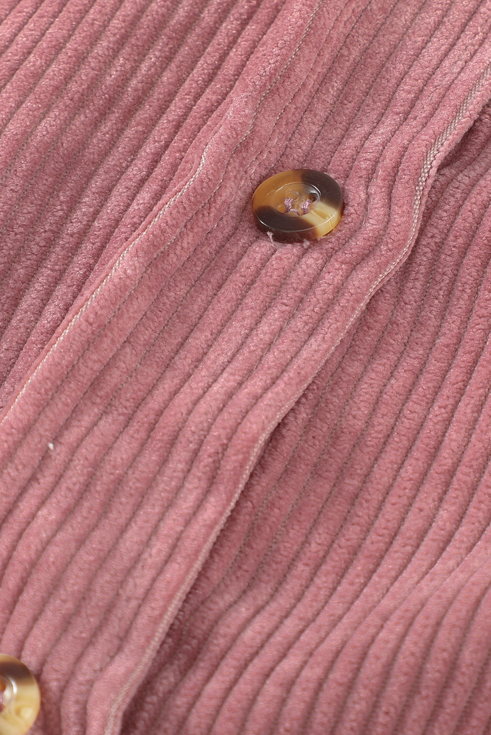 Pink Cord Button Pocket Shirt