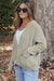 Grey sweater cardigan with front pockets and buttons