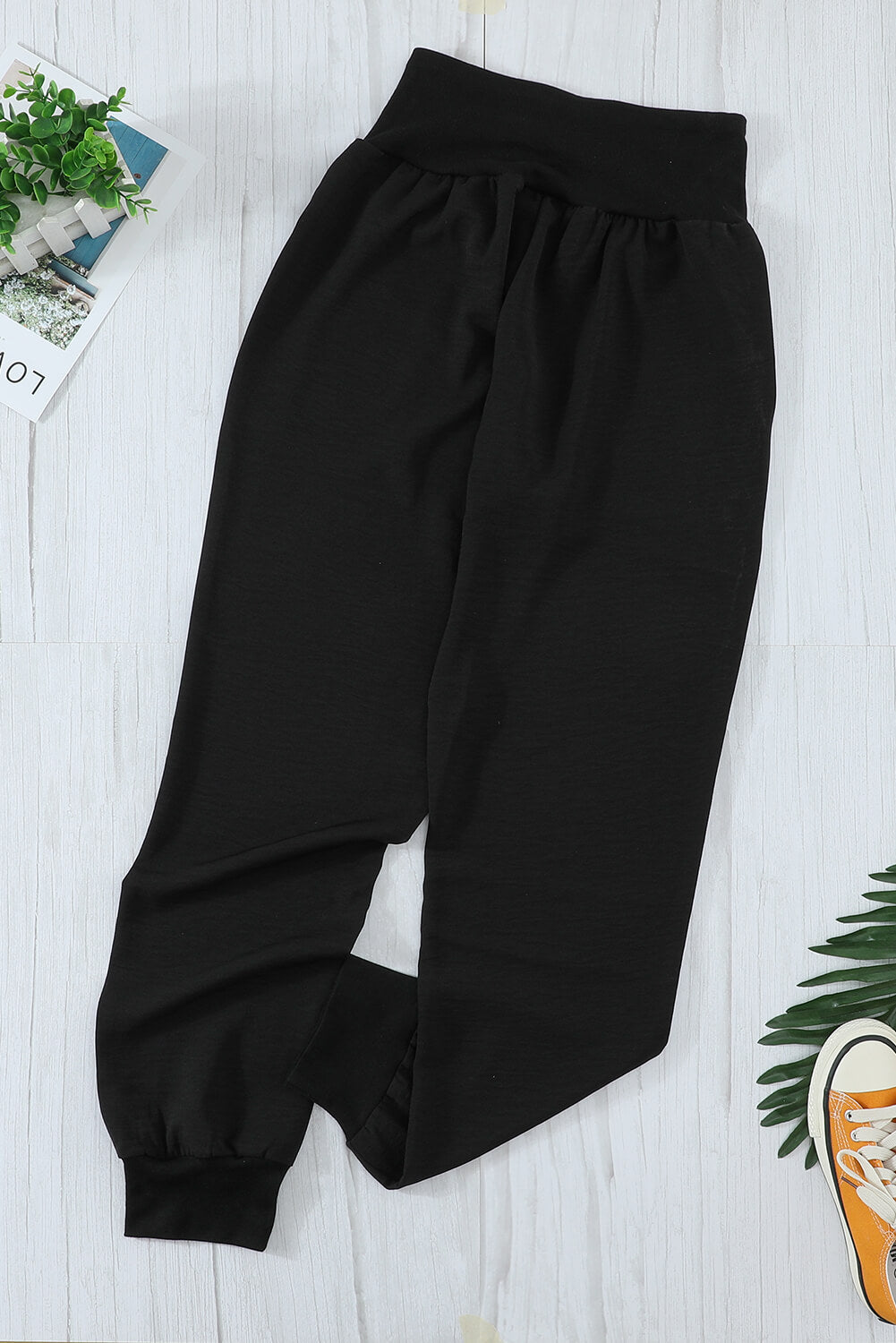 Pantalon de jogging décontracté noir à poches