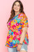 Chemisier babydoll rose à manches courtes et imprimé floral grande taille-A WOMAN WE LOVE