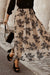 Long waist skirt embroidered with apricot floral leaves *