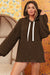 Dark Brown Bubble Textured Waffle Hoodie