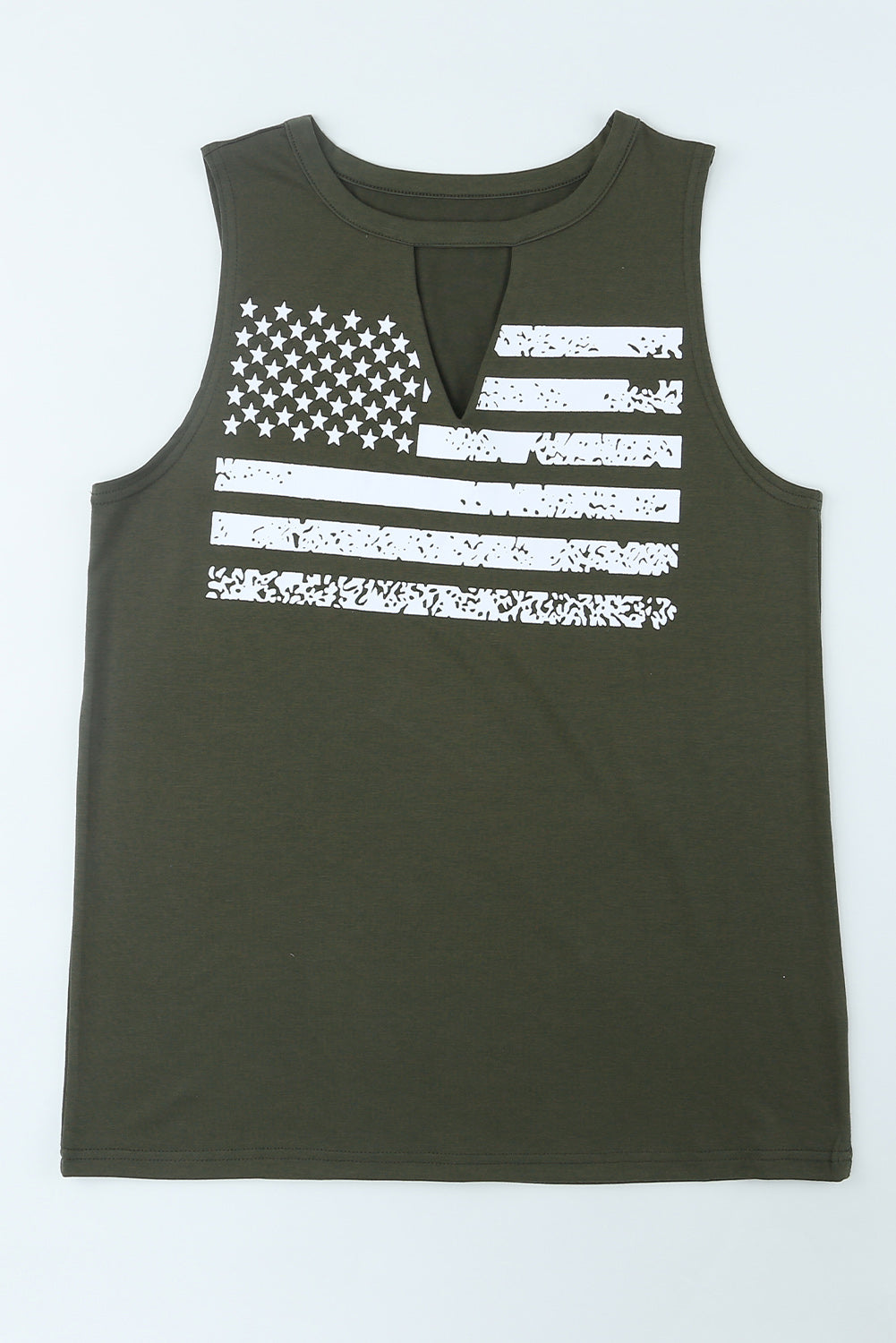 Haute à découper vert American Flag Print Top Top