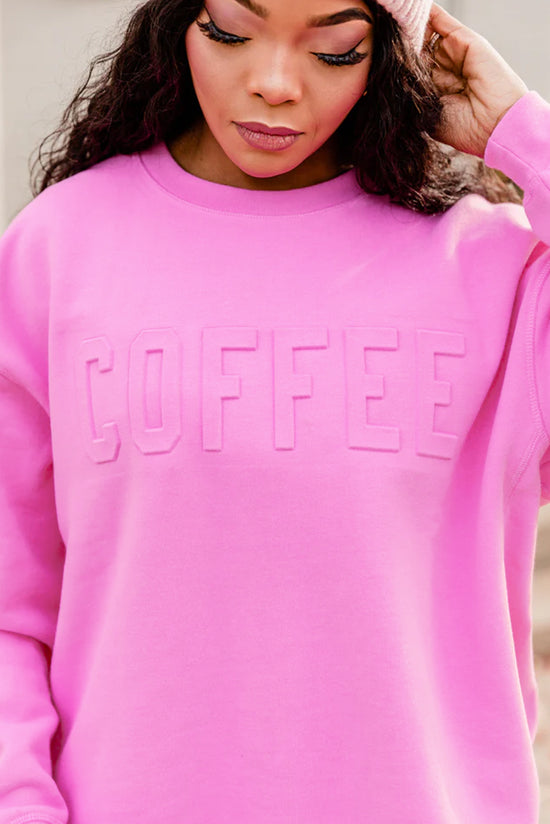 Sweatshirt relaxed in relief with Bonbon Coffee letter