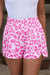 Pink Leopard High Waisted Sports Shorts