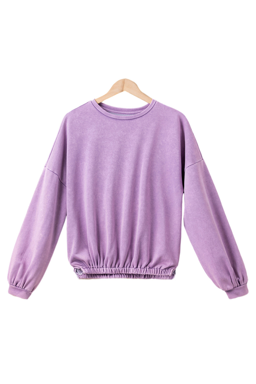 Wisteria Mineral Wash Drop Schulter lässig Sweatshirt