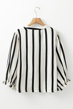 Bully -shaped flip -flined buttoned shirt with black stripes