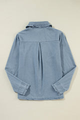 CHAMBRAY shirt folded collar blue twilight *