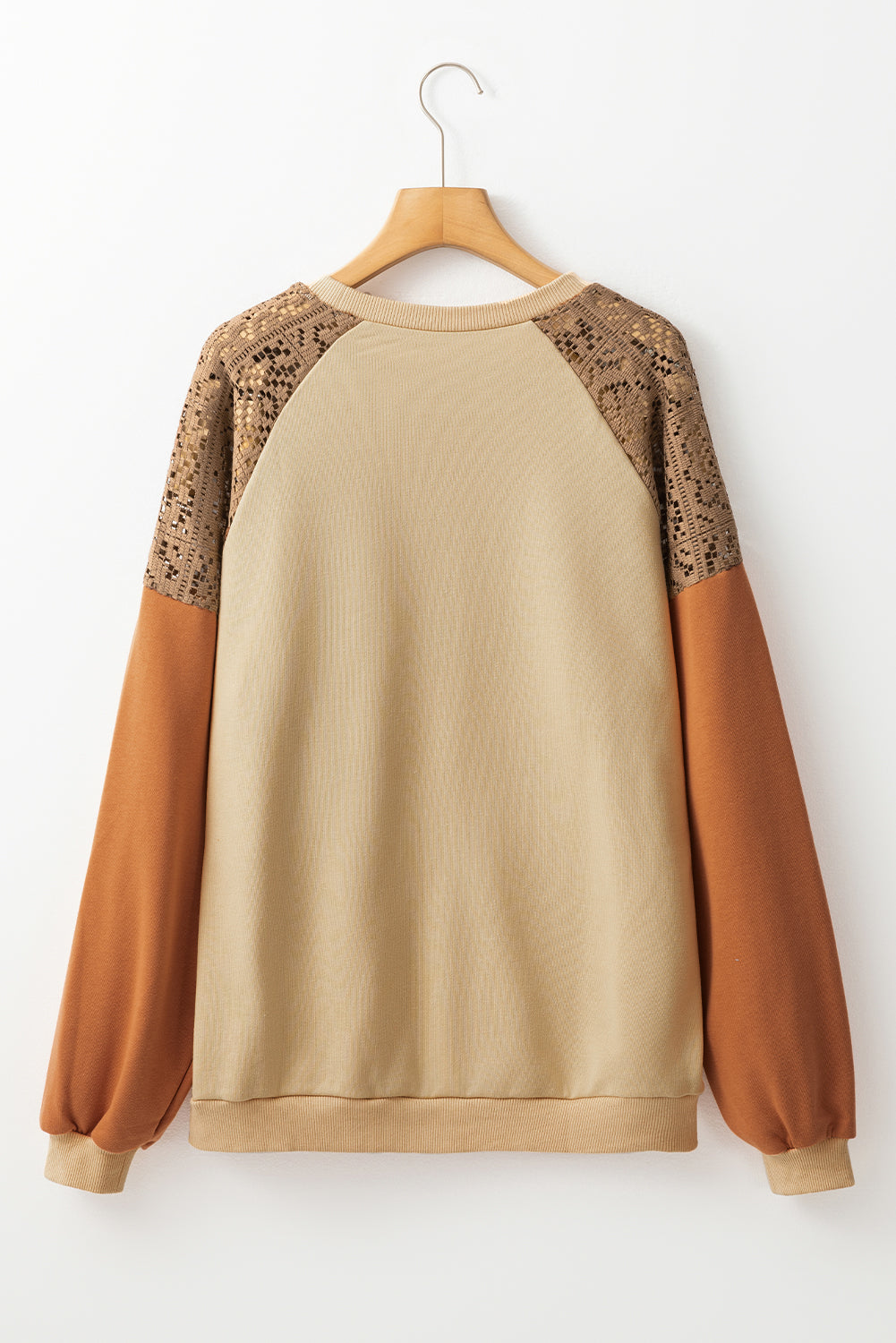 Khaki sweatshirt with drooping shoulders *
