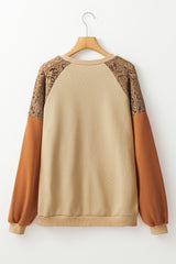 Khaki sweatshirt with drooping shoulders *