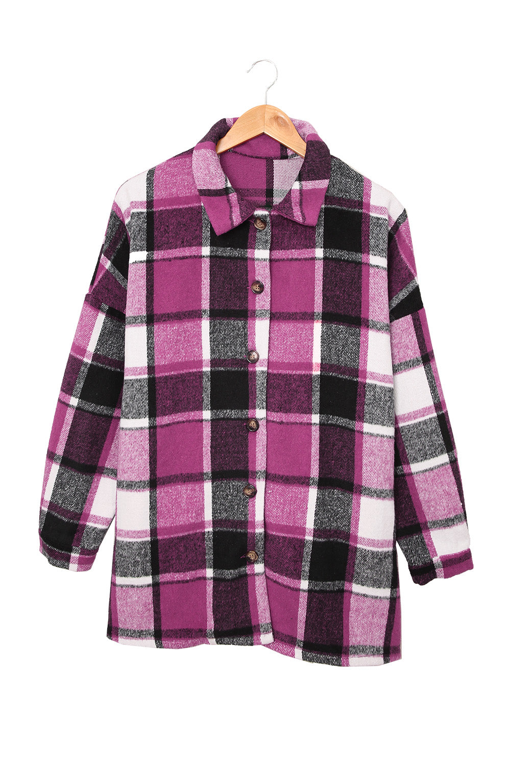 Rose Plaid Druckknopf Hemdjacke