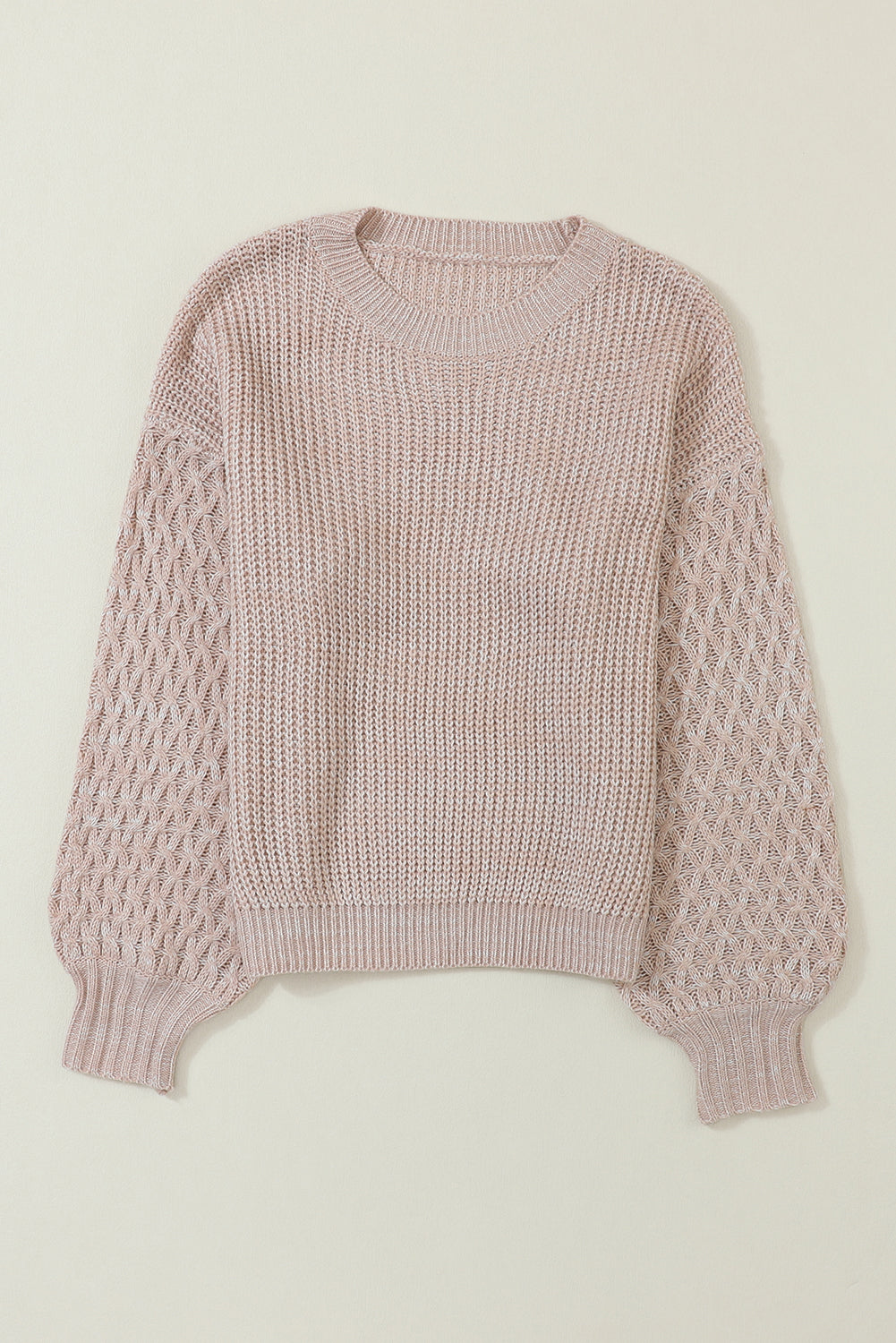 Pergamentkabel -Strickärmel -Schulterpullover