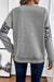 Gray sweatshirt with neck and patchwork quota leopard