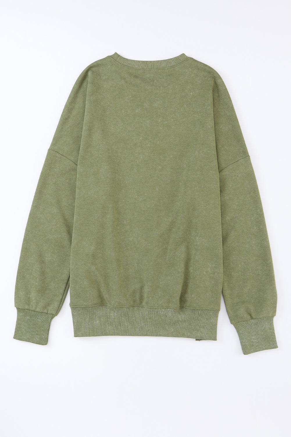 Sudadera verde de gran tamaño de gran tamaño con transbordadora y borde acanalado
