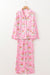 Christmas pajamas set with long sleeve shirt and snow snowflake pink