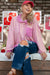 Plus Size Pink Color Patchwork Drawstring Hoodie