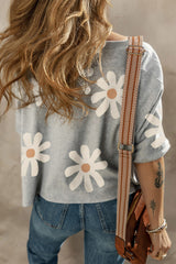 Marguerite Fleur Fleur Camiseta gris impresa