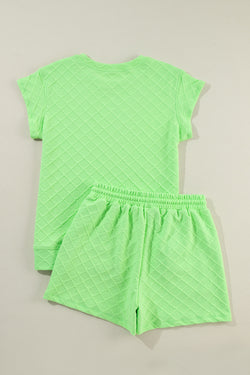 Ensemble short à carreaux vert clair *