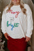 Merry and Bright Christmas Sweater with White Tinsel, Plus Size