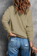 Plain khaki crew neck sweatshirt