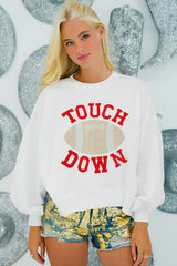 TOUCH DOWN white football sweatshirt