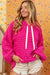 Sudadera con capucha en relieve con textura rosa