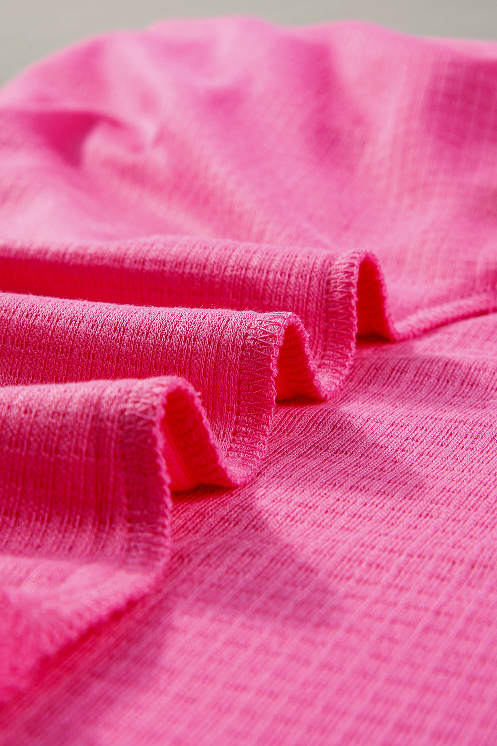 Waffle solido rosa in maglia più taglia due pezzi set